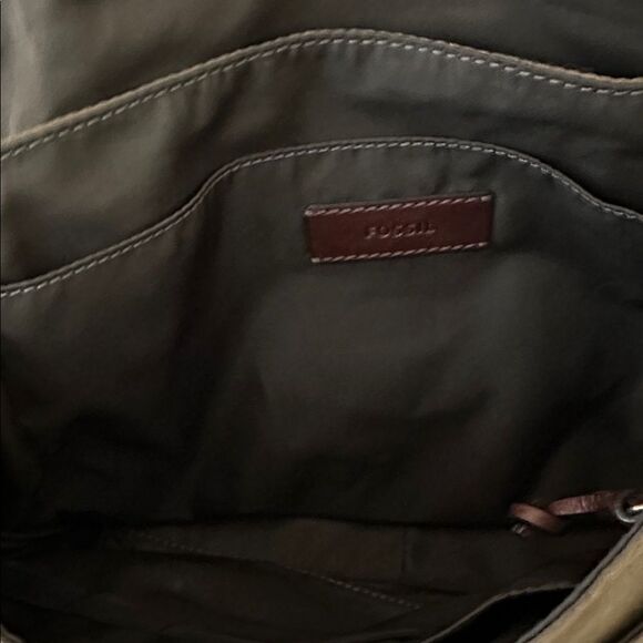 Fossil Leather and Canvas Small Messenger Crossbody Bag - Picture 12 of 15